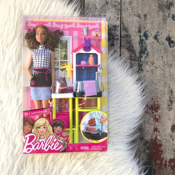 barbie dog grooming set